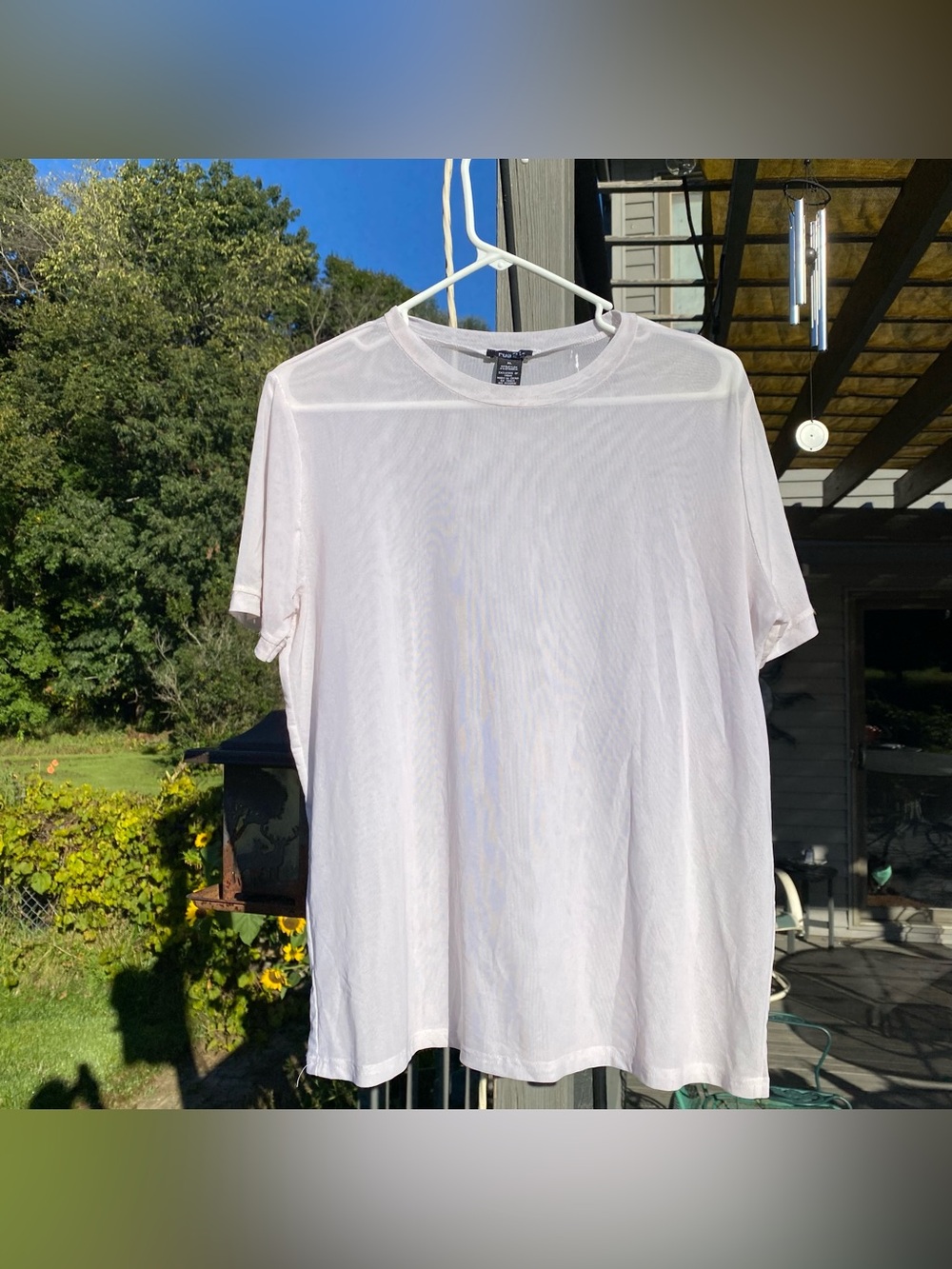 rue21 White Sheer Mesh Short Sleeve Layering Tee Shirt Top XL